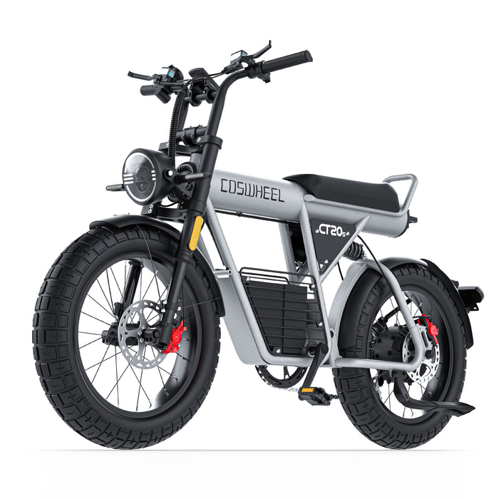 COSWHEEL CT20S full-suspension fat-tyre e-bike, front three-quarter view