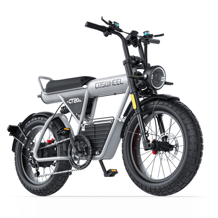 COSWHEEL CT20S full-suspension fat-tyre e-bike, right three-quarter view