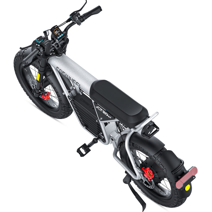 COSWHEEL CT20S e-bike, elevated rear three-quarter view