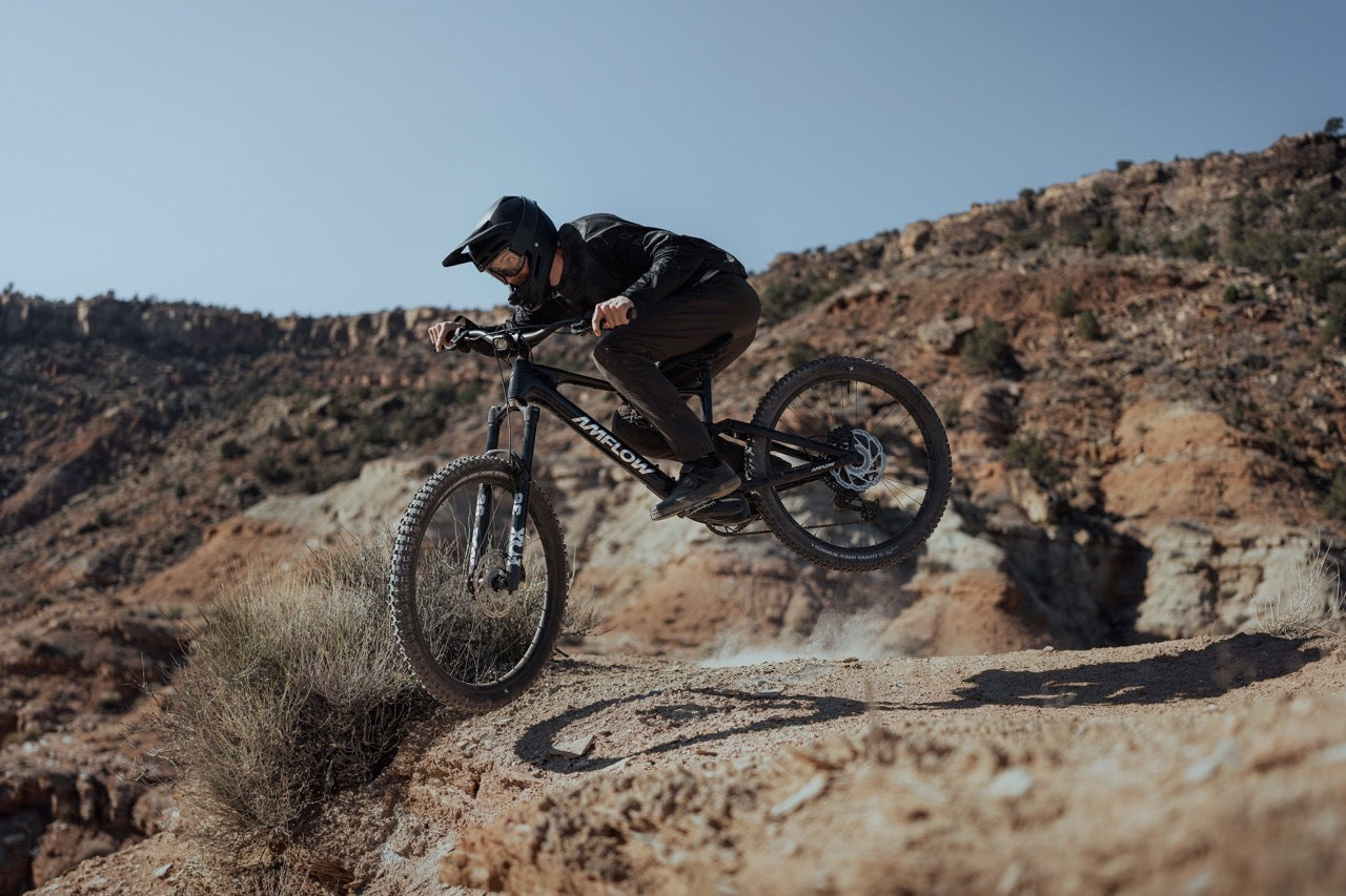 Amflow PX Carbon flagship electric mountain bike on the trail