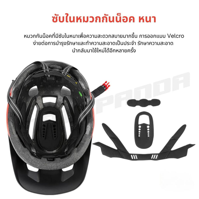 PROMEND Gopro HELMET หมวกกันน็อคจักรยาน อัจฉริยะ สำหรับติดกล้องGopro มีไฟปรับได้ หมวกกันน็อคสกู๊ตเตอร์ และจักรยาน